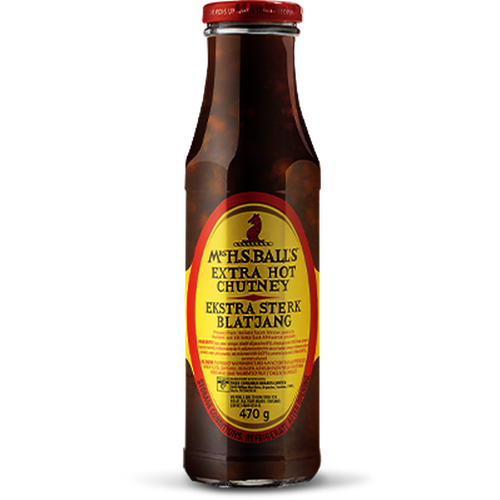 Mrs Balls Extra Hot Chutney 470g-Spices, Sauces, Curry Powder-South African Store London
