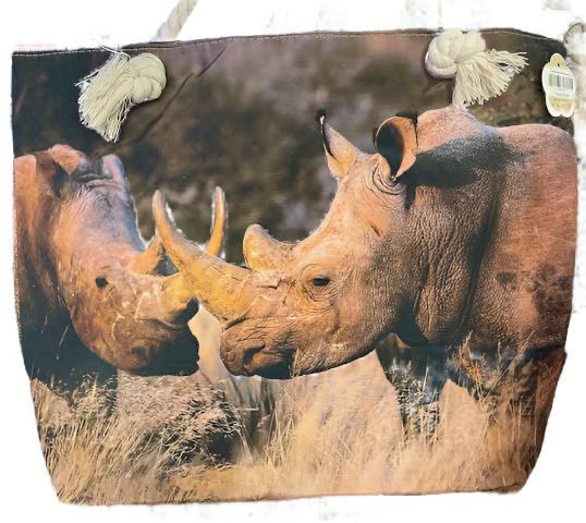 Cotton Road Beach Bag Rhinos