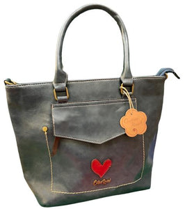 Cotton Road Handbag Heart Blue