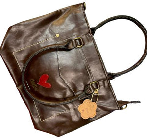 Cotton Road Handbag Heart Coffee