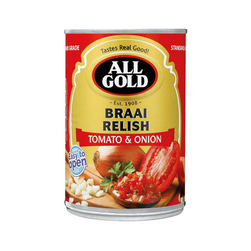 All Gold Braai Relish 410g-Tin, Bottle Products-South African Store London