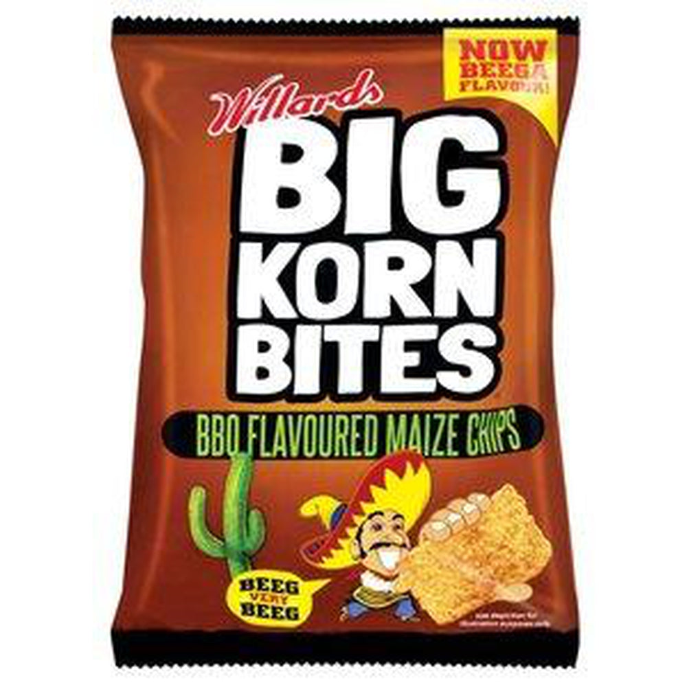 Willards Big Korn Bites BBQ 120g-Chips-South African Store London