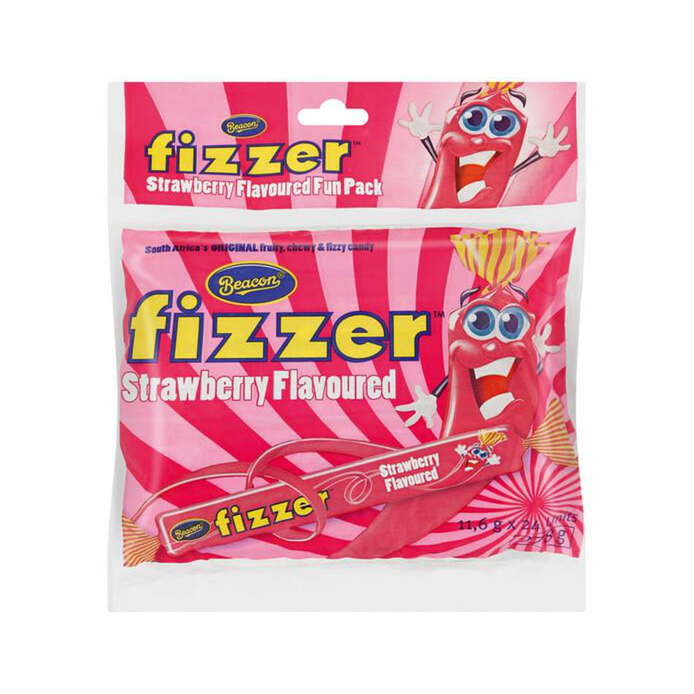 Fizzer Strawberry Bag 24s 278g-Sweets/Safari-South African Store London