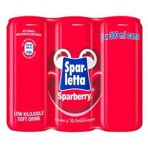 Sparletta Sparberry 6x300ml Can-Colddrinks-South African Store London
